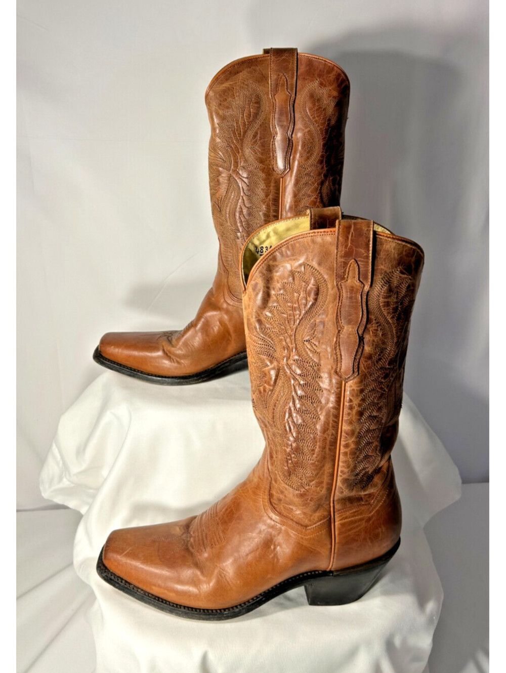 Vintage Dan Post 3492S Leather/Lizard Skin Cowboy Western Boots Womens Sz 8